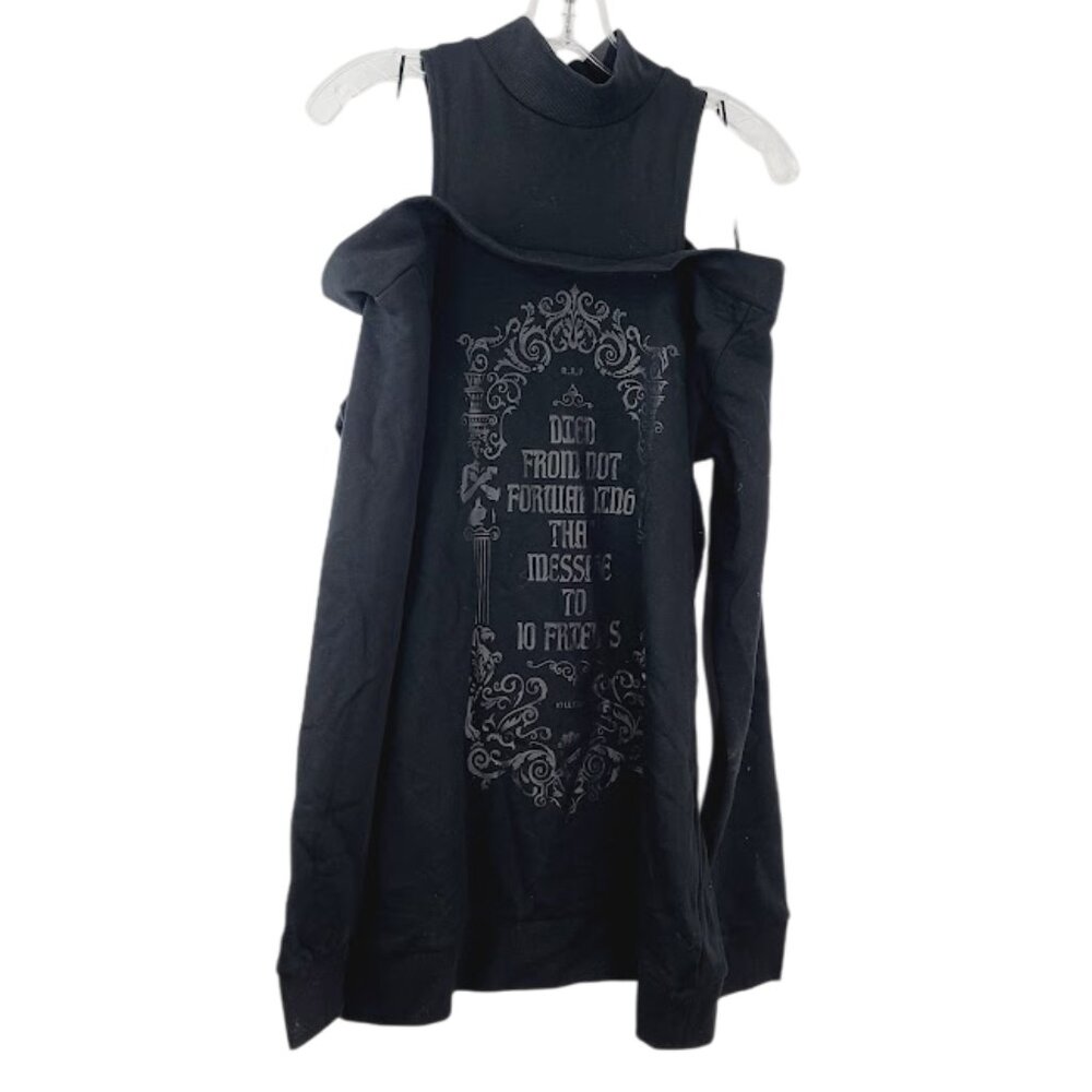 Killstar Women's Black Gotham Off-Shoulder Spirit Bound Kill T-Shirt‎ Size L